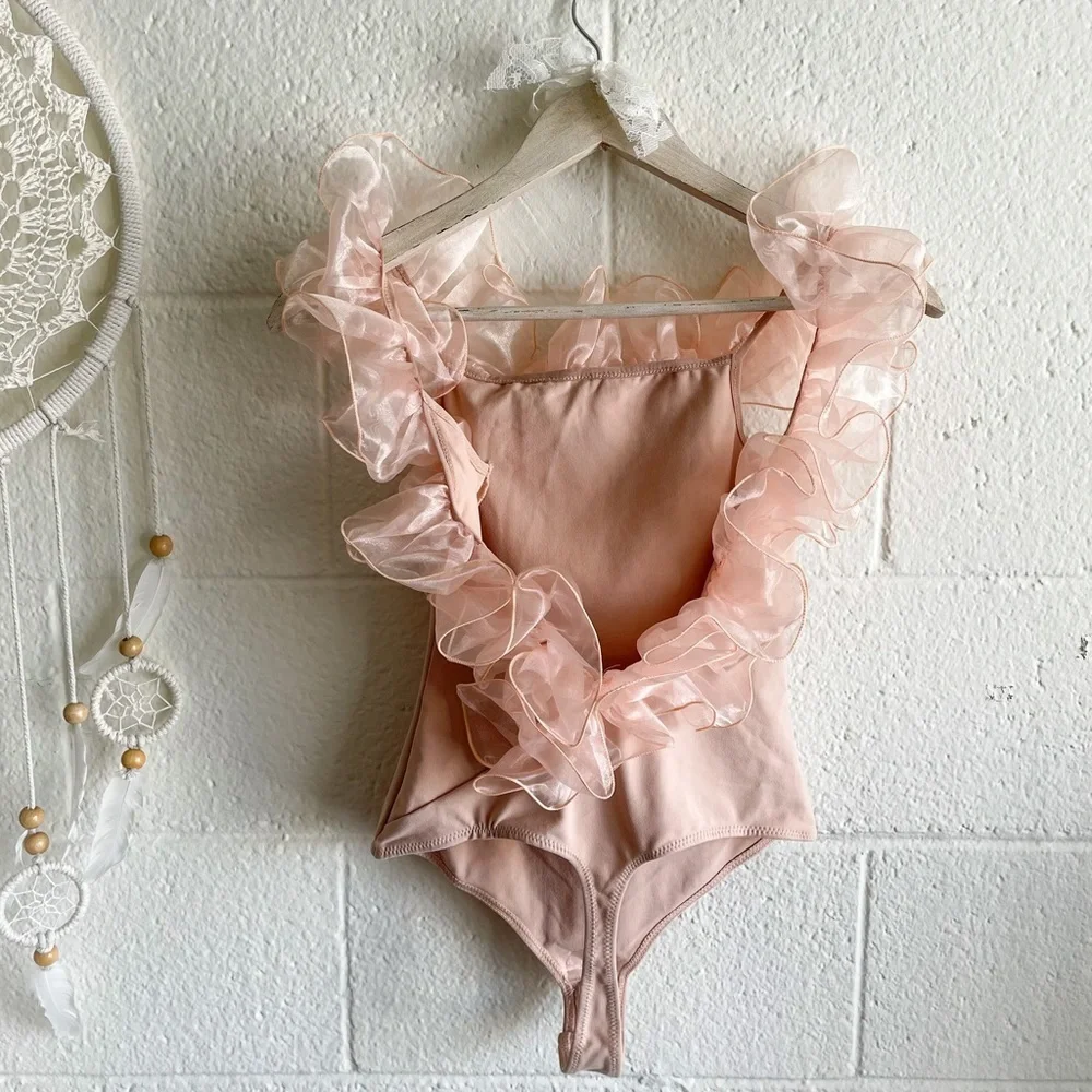 NWT Free People Haute Wired Bodysuit Pink Rose